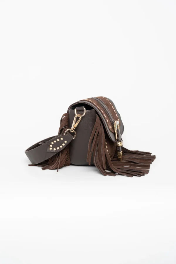 Bolso Bandolera de Cuero con Flecos - Imagen 3