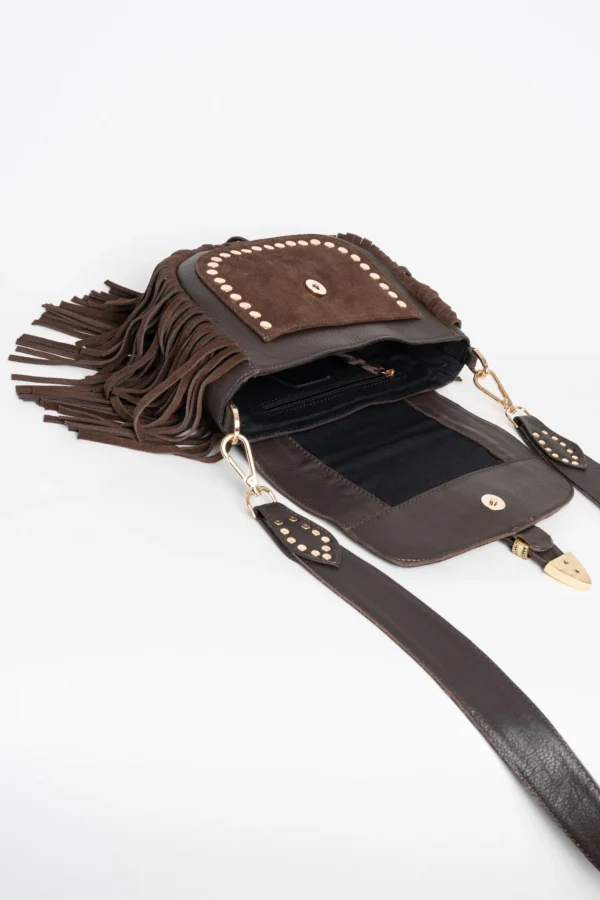 Bolso Bandolera de Cuero con Flecos - Imagen 5