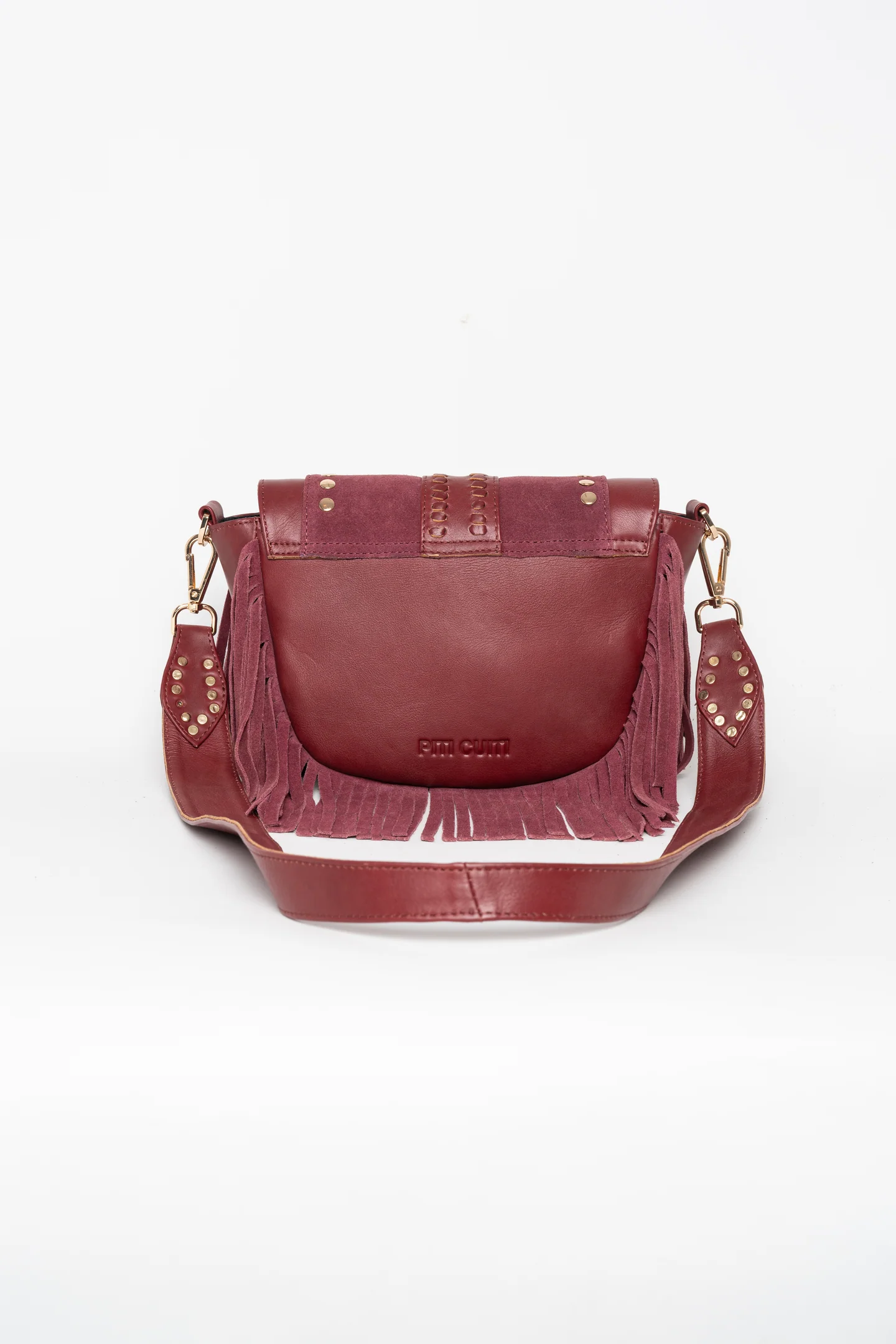 Bolso Bandolera Granate con Flecos - Imagen 4