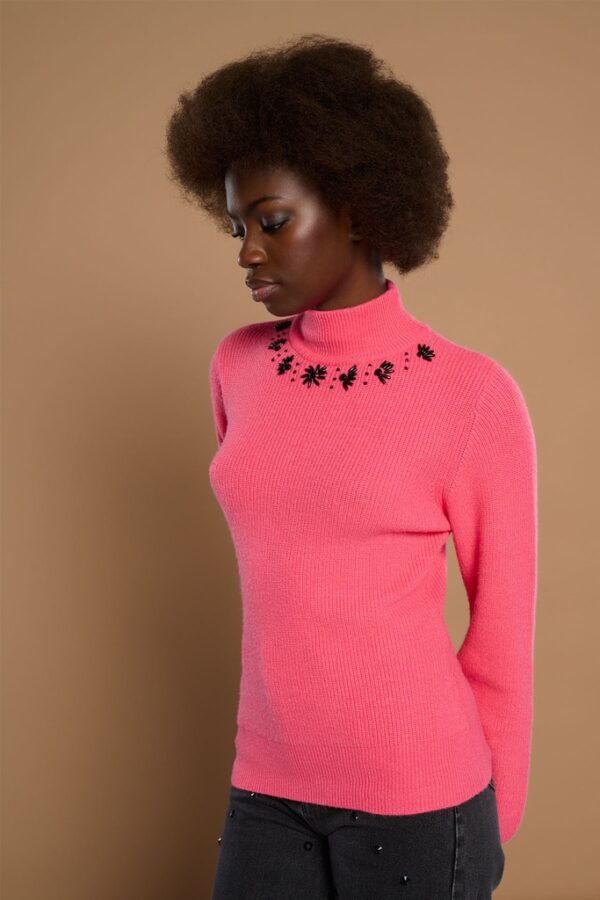 Jersey Rosalia Con Cuello Cisne Rosa - Imagen 5