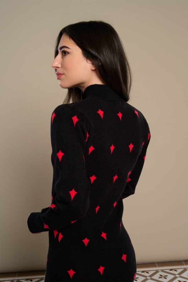 Vestido de Punto Negro con Rosas - Imagen 4