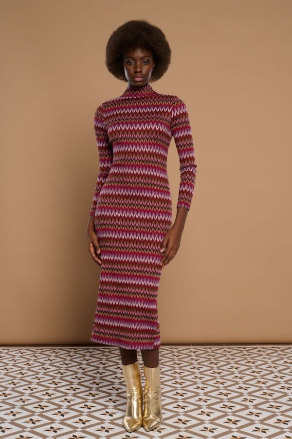 Vestido Midi de Punto Burdeos Roma