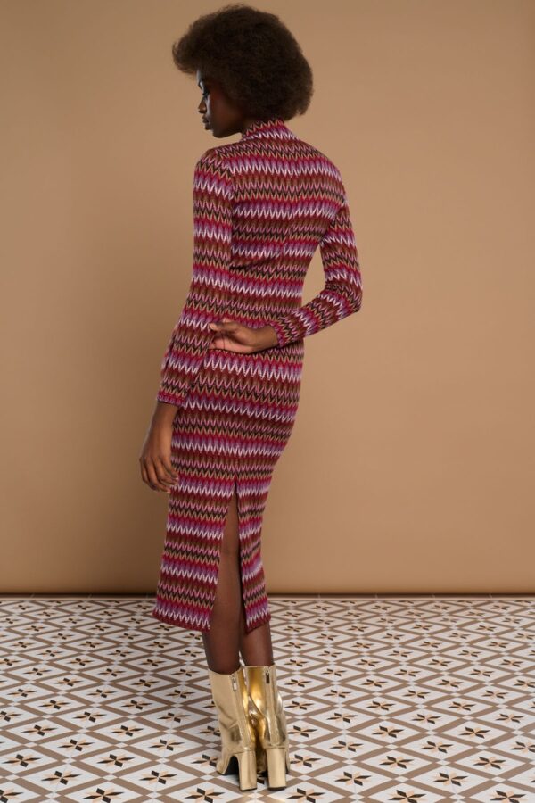 Vestido Midi de Punto Burdeos Roma - Imagen 3