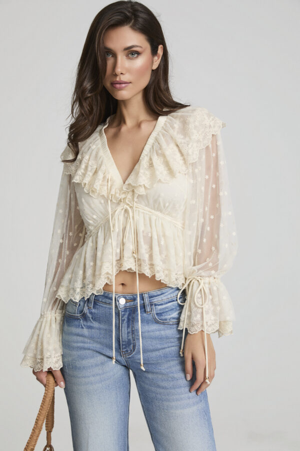 Blusa Volantes  y Transparencias Aura