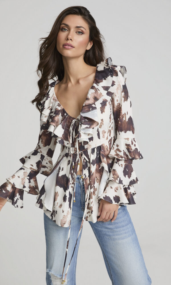 Blusa Fluida con Volantes Gypsy Cow