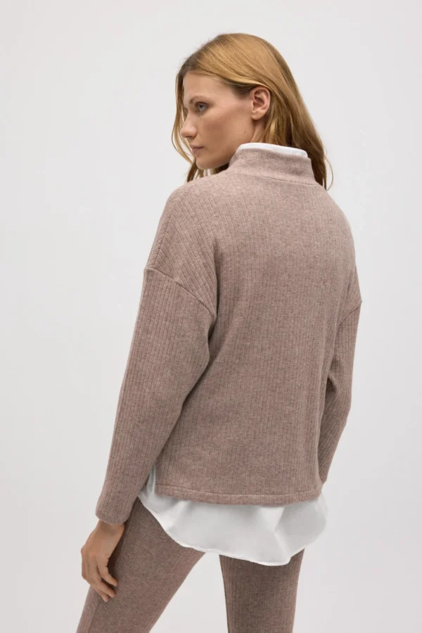 Jersey Canalé Marrón Cuello Perkins - Imagen 3