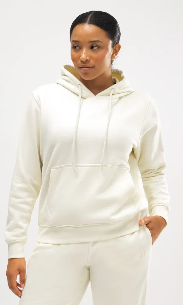 Sudadera Afelpada Marfil Capucha