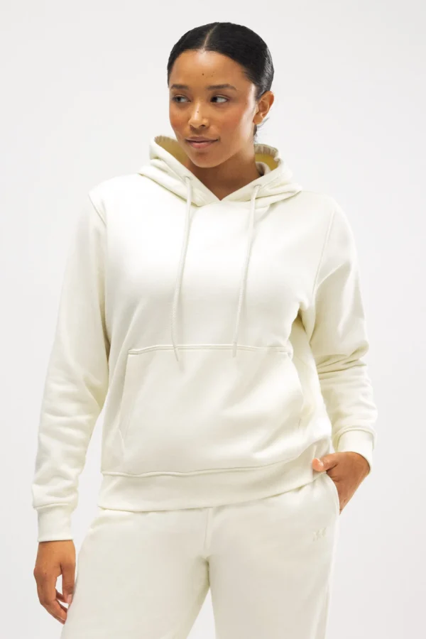 Sudadera Afelpada Marfil Capucha
