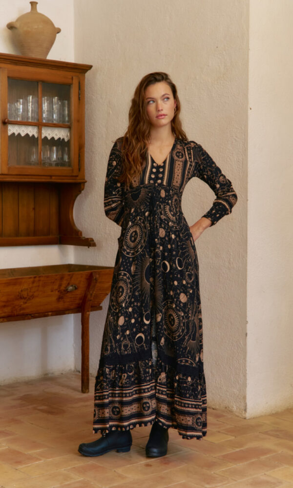 Vestido Largo Astrid Print Sabrina