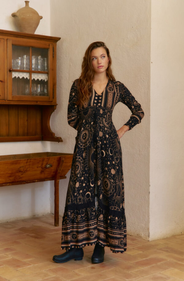 Vestido Largo Astrid Print Sabrina