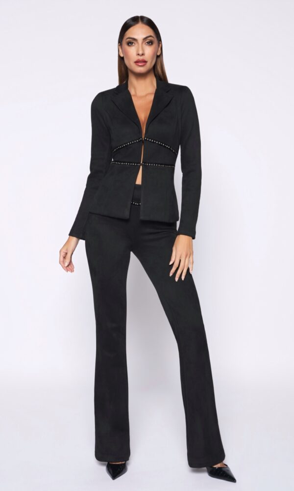 Conjunto JOY Americana y Pantalón Negro Tachuelas