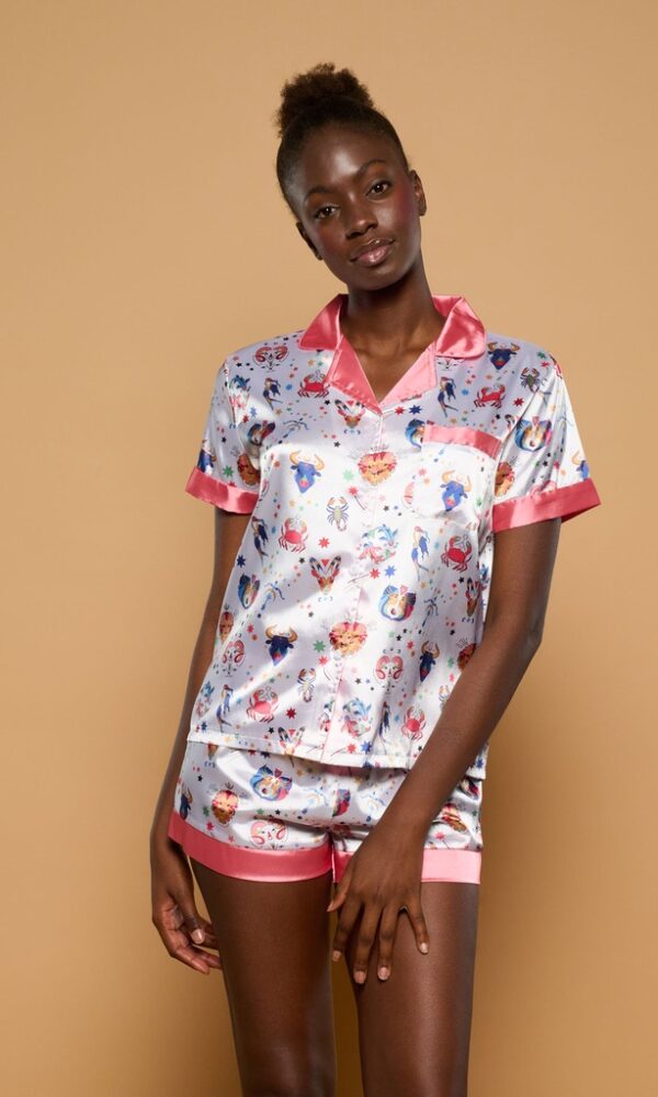 WHITE ZODIAC PIYAMA SET