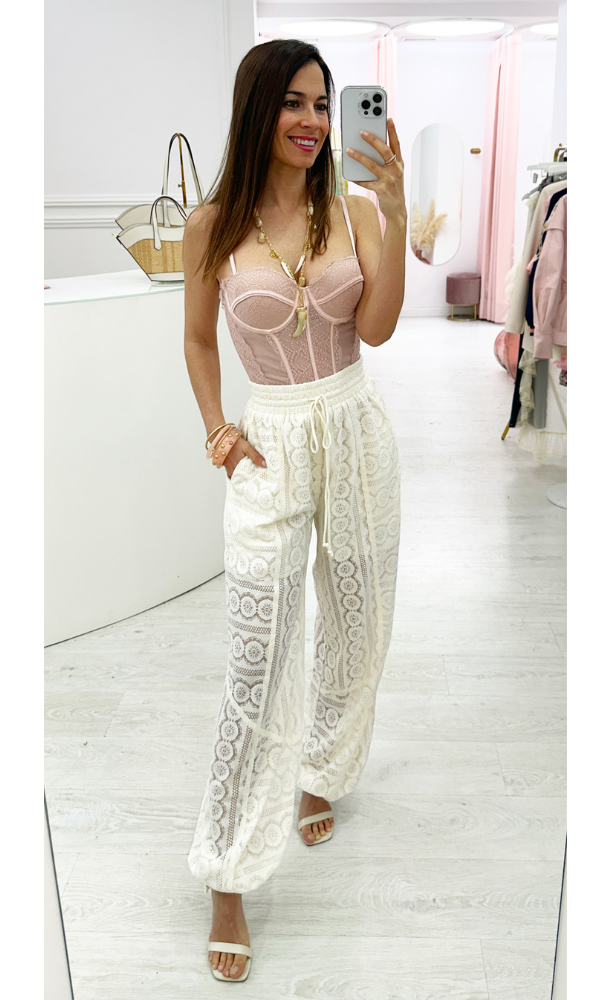 Pantalón Bombacho Encaje
