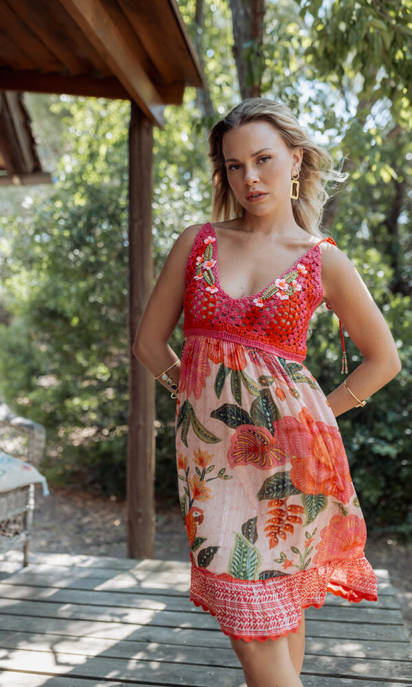 Vestido Corto Floral Multicolor Barts