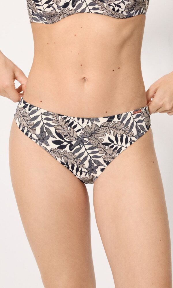 Braga bikini hojas micropiqué negro