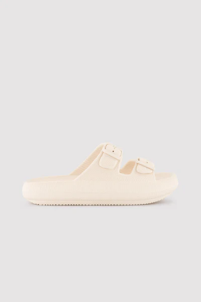 Chanclas de playa hebillas antideslizantes extra comfort marfil