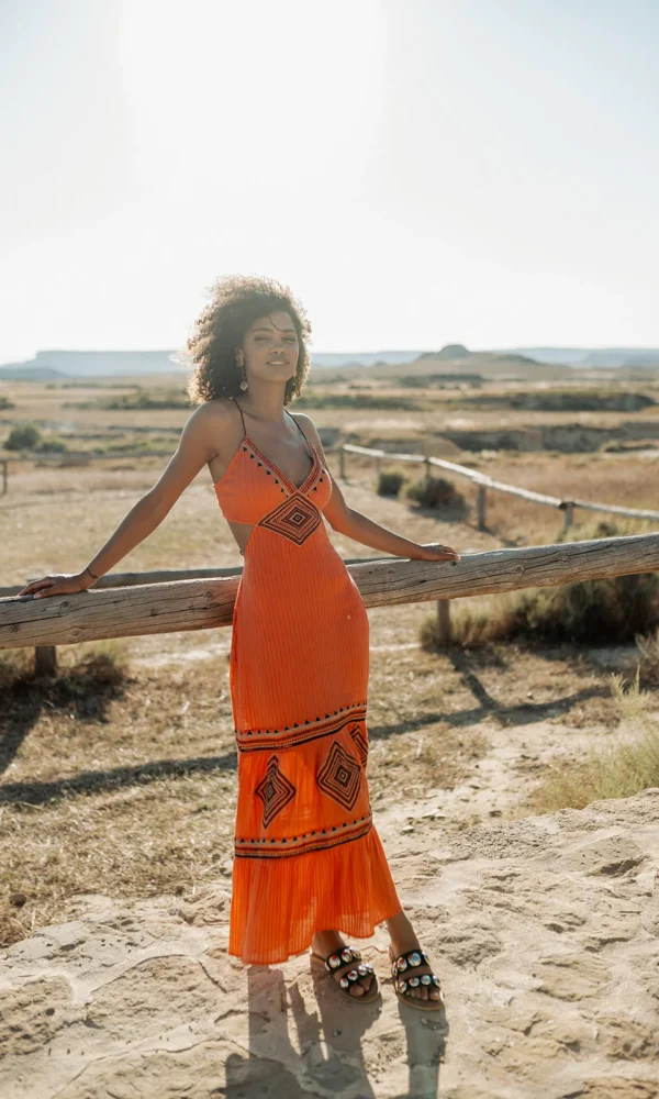 CANCUN ORANGE CUT DRESS