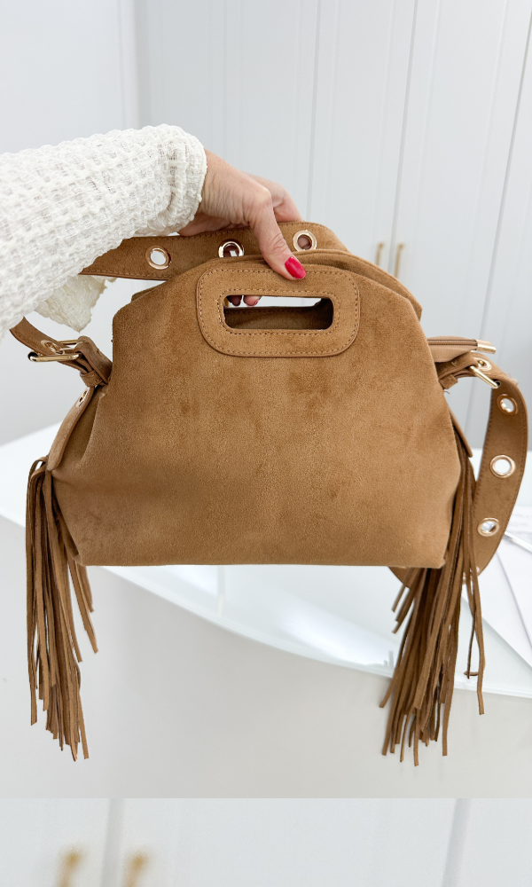 Bolso Camel Flecos