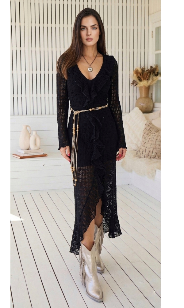 Vestido Negro Crochet