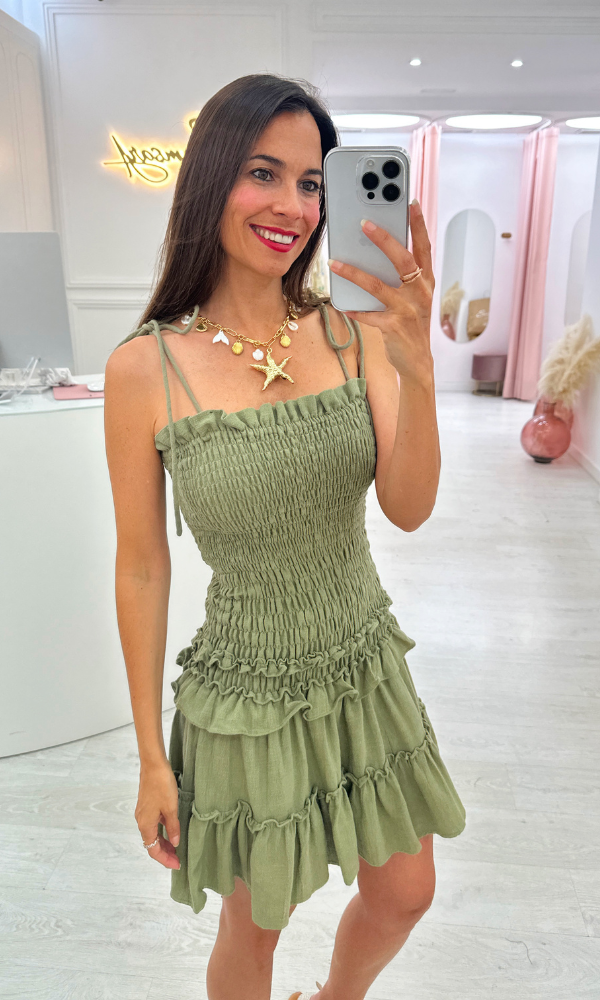 Vestido Marbel Caqui