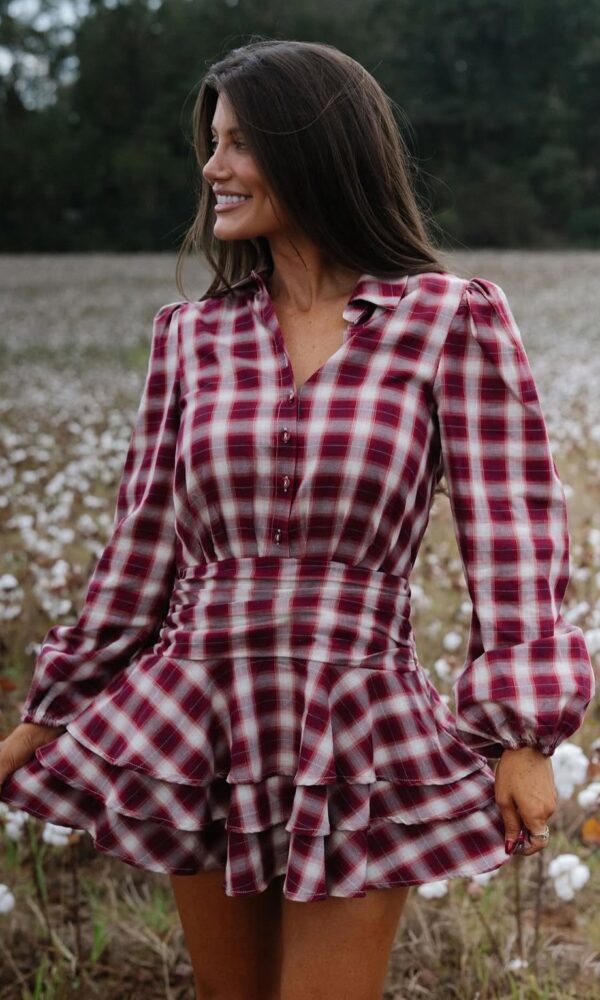 Vestido Tartán Burdeos