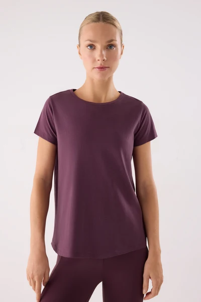 Camiseta Algodón Deportiva Burdeos
