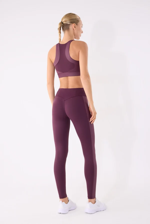 Leggings Deportivos Push-up Burdeos