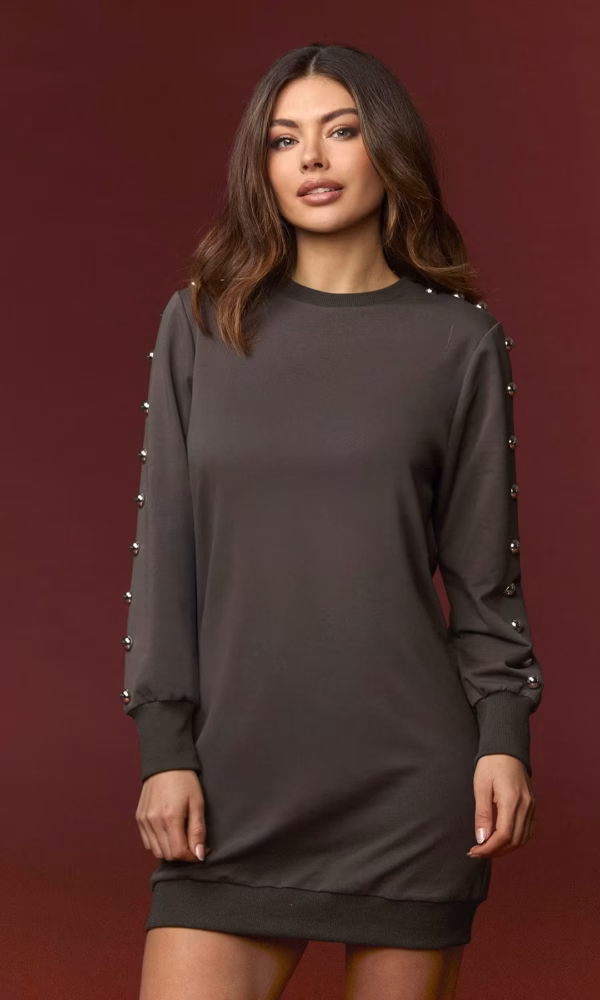 Vestido Corto Gris Camilla