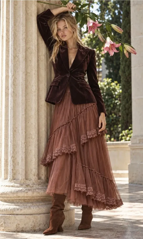 Chocolate Velvet Blazer