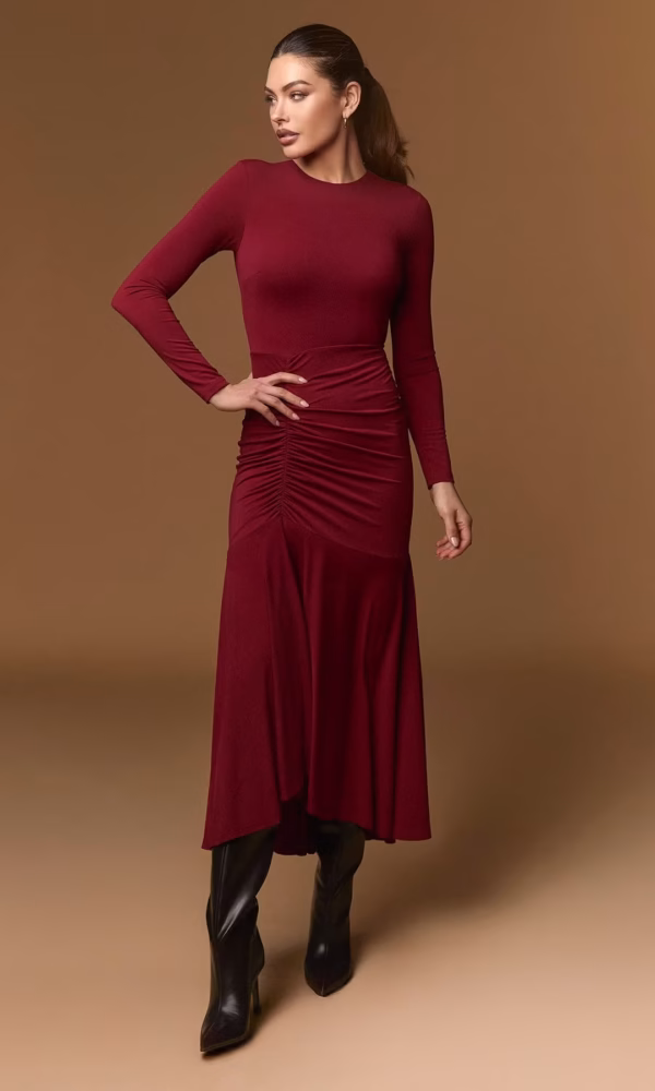 Vestido Largo Burdeos Sky